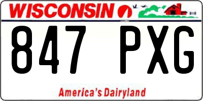 WI license plate 847PXG