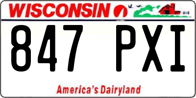 WI license plate 847PXI