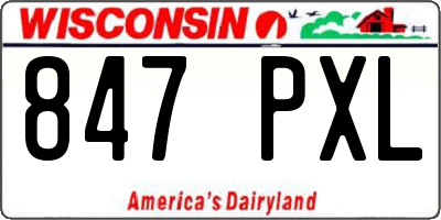 WI license plate 847PXL