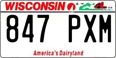 WI license plate 847PXM
