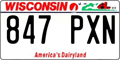 WI license plate 847PXN