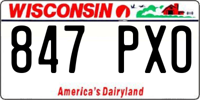 WI license plate 847PXO