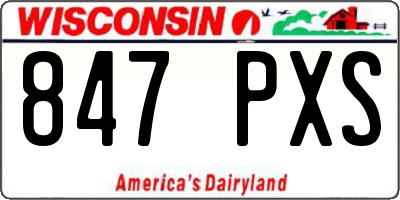 WI license plate 847PXS