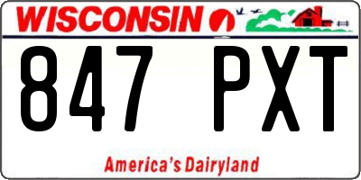 WI license plate 847PXT