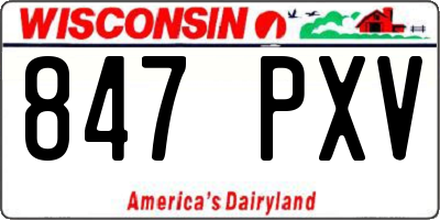 WI license plate 847PXV