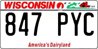 WI license plate 847PYC