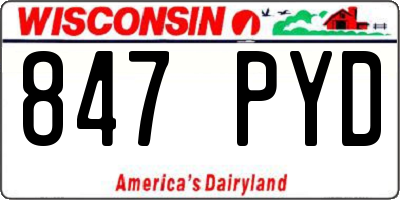 WI license plate 847PYD