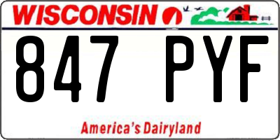 WI license plate 847PYF