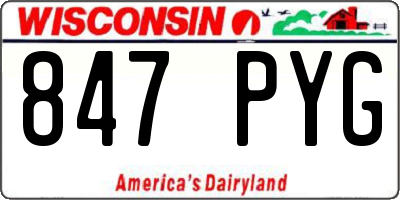 WI license plate 847PYG