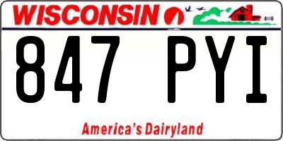 WI license plate 847PYI