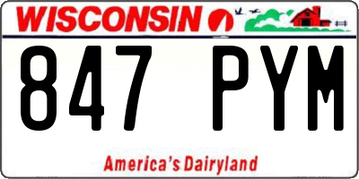 WI license plate 847PYM
