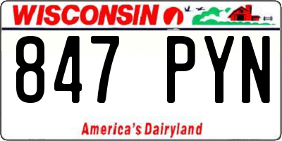 WI license plate 847PYN