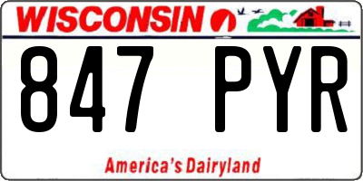 WI license plate 847PYR