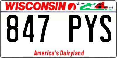 WI license plate 847PYS