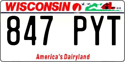 WI license plate 847PYT