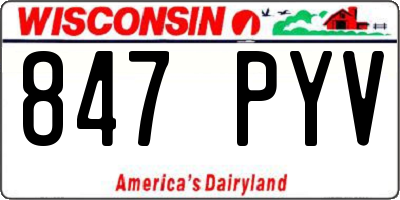 WI license plate 847PYV