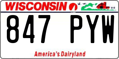 WI license plate 847PYW