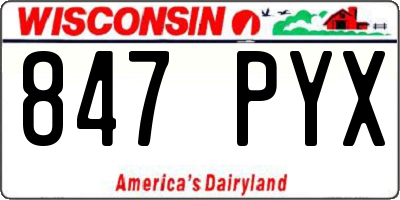 WI license plate 847PYX