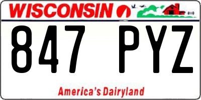 WI license plate 847PYZ