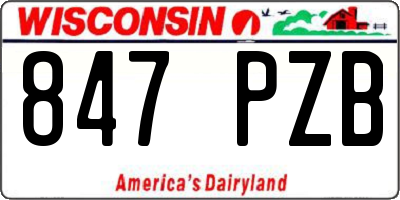 WI license plate 847PZB