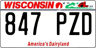 WI license plate 847PZD