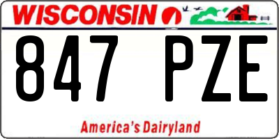 WI license plate 847PZE