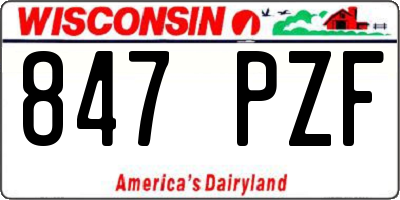 WI license plate 847PZF