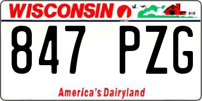 WI license plate 847PZG