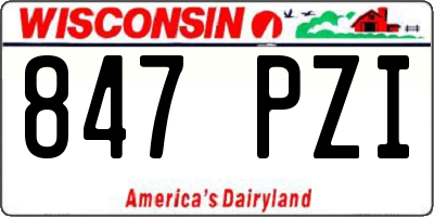 WI license plate 847PZI