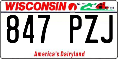 WI license plate 847PZJ