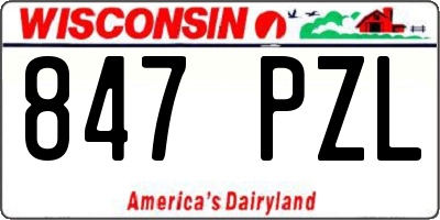 WI license plate 847PZL
