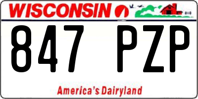 WI license plate 847PZP