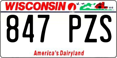 WI license plate 847PZS