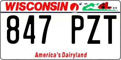 WI license plate 847PZT