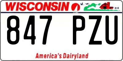 WI license plate 847PZU
