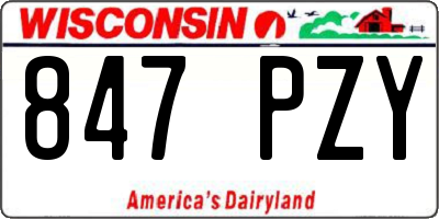 WI license plate 847PZY