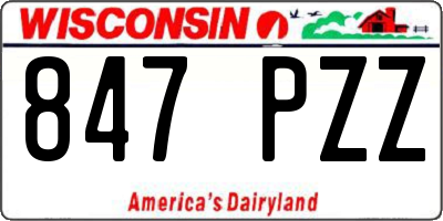 WI license plate 847PZZ