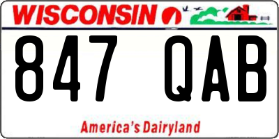 WI license plate 847QAB