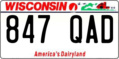 WI license plate 847QAD