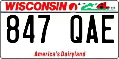 WI license plate 847QAE