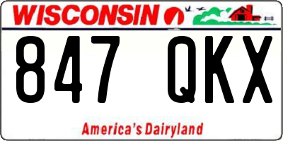 WI license plate 847QKX