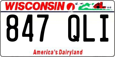 WI license plate 847QLI