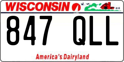 WI license plate 847QLL