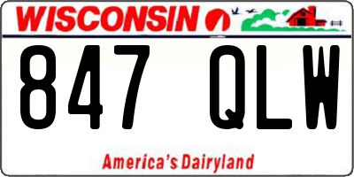 WI license plate 847QLW