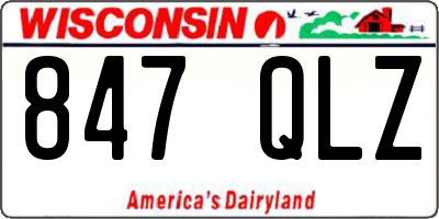 WI license plate 847QLZ