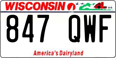 WI license plate 847QWF