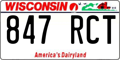 WI license plate 847RCT