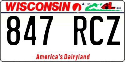 WI license plate 847RCZ