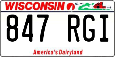 WI license plate 847RGI