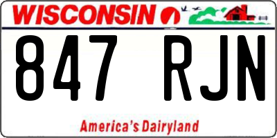 WI license plate 847RJN